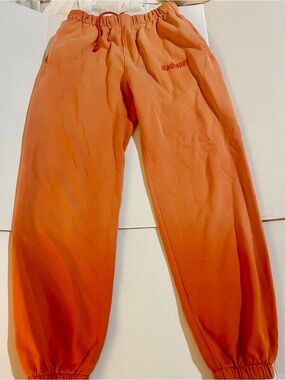 Madhappy Sweatpants Joggers Lounge Casual Orange Coral Ombre Size Small Terry